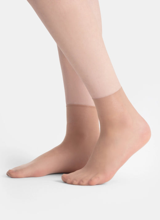 5 PACK: Socks with a transparent toe | nadotec ZEMĚ | 8 DEN beige