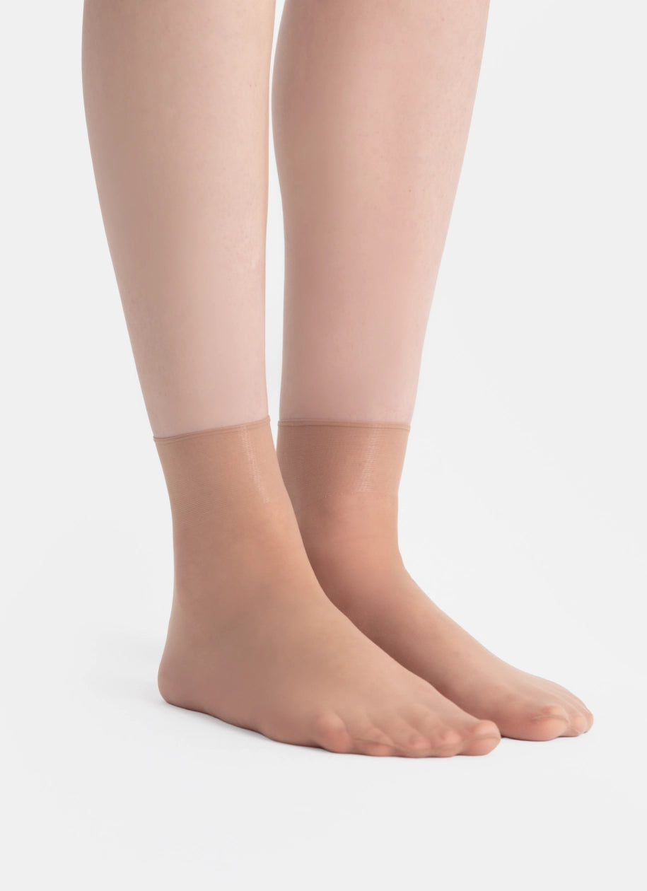 Socks with a transparent toe | nadotec ZEMĚ | 8 DEN beige