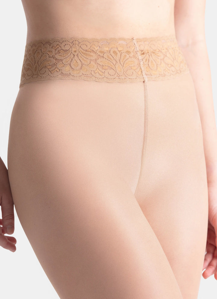 5 PACK: Tights with a lace waistband | nadotec KRÁSY | 30 DEN beige
