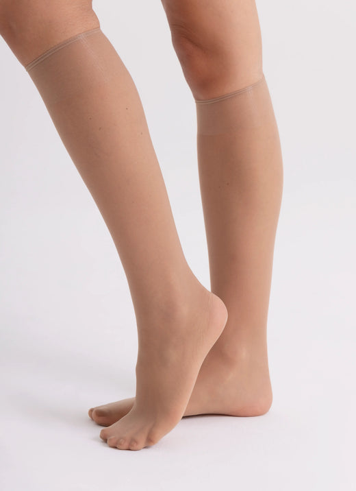 5 PACK: Knee-highs made of more durable yarn | nadotec VŠEDNÍHO DNE | 12 DEN beige