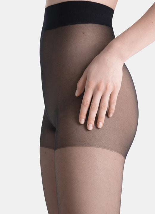 Classic tights with a transparent toe | nadotec DUŠE | 20 DEN black