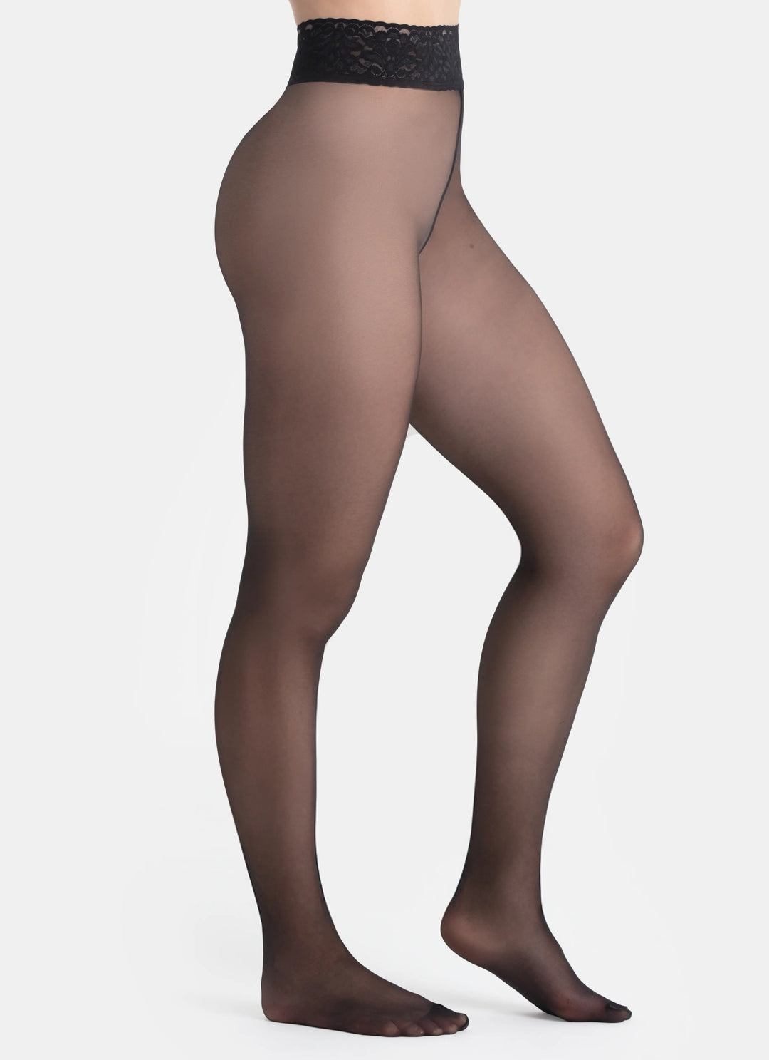 Tights with a lace waistband | nadotec KRÁSY | 30 DEN black