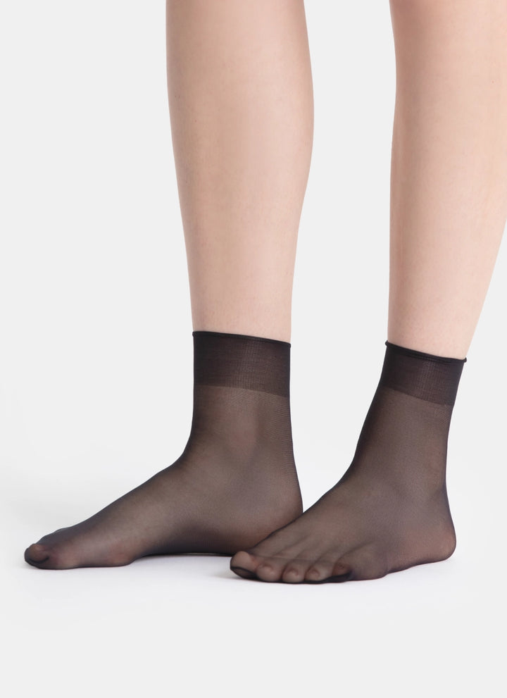 5 PACK: Socks with a transparent toe | nadotec ZEMĚ | 8 DEN black