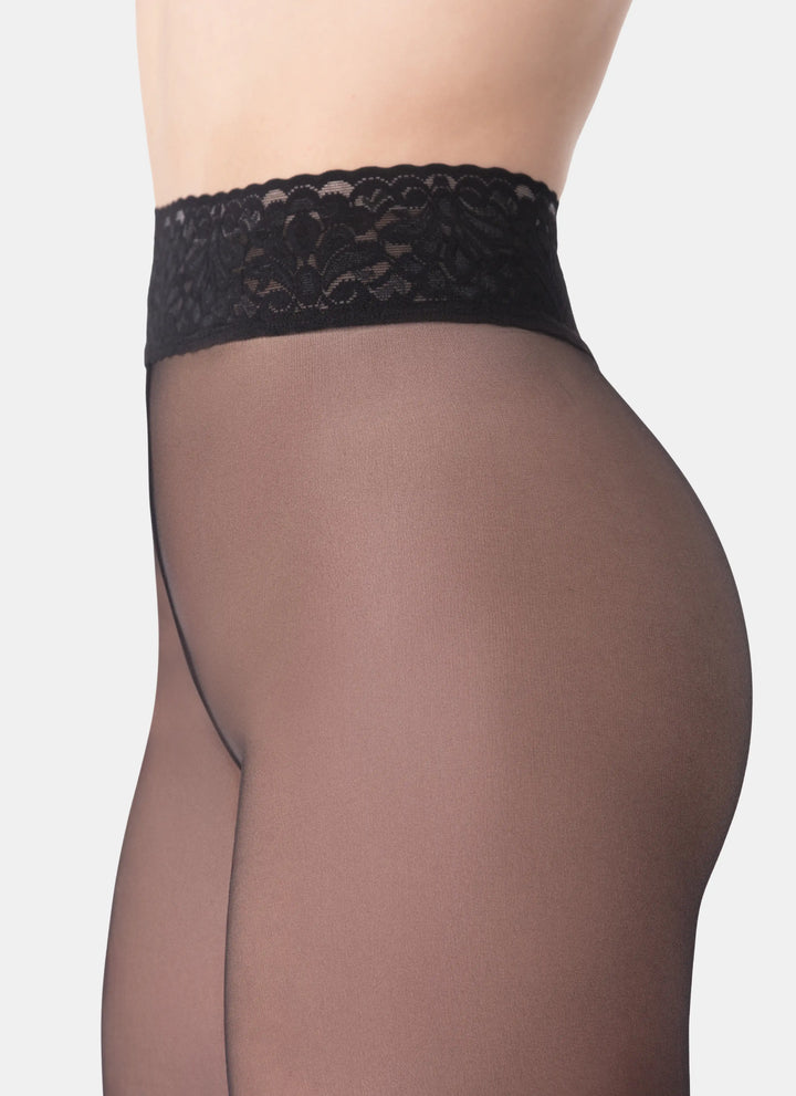5 PACK: Tights with a lace waistband | nadotec KRÁSY | 30 DEN black