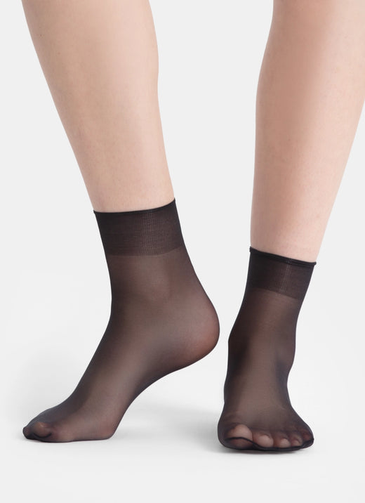 5 PACK: Socks with a transparent toe | nadotec ZEMĚ | 8 DEN black