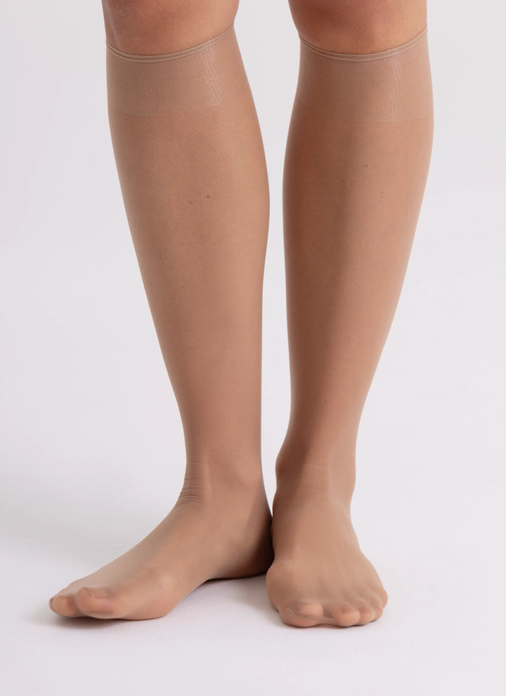 5 PACK: Knee-highs made of more durable yarn | nadotec VŠEDNÍHO DNE | 12 DEN beige