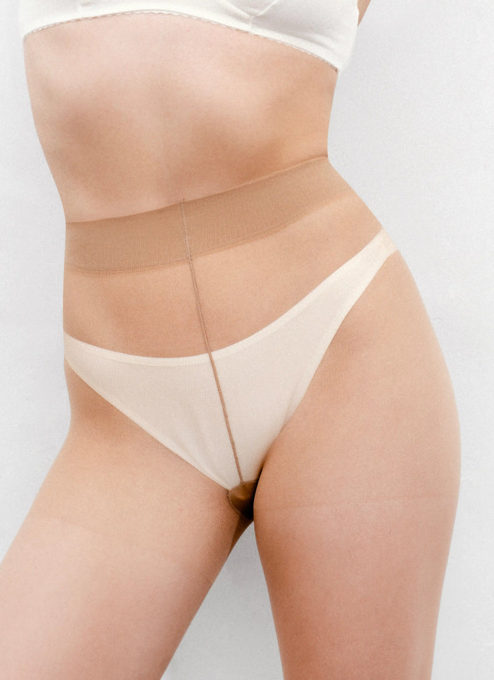 Classic tights with a transparent toe | nadotec DUŠE | 20 DEN beige