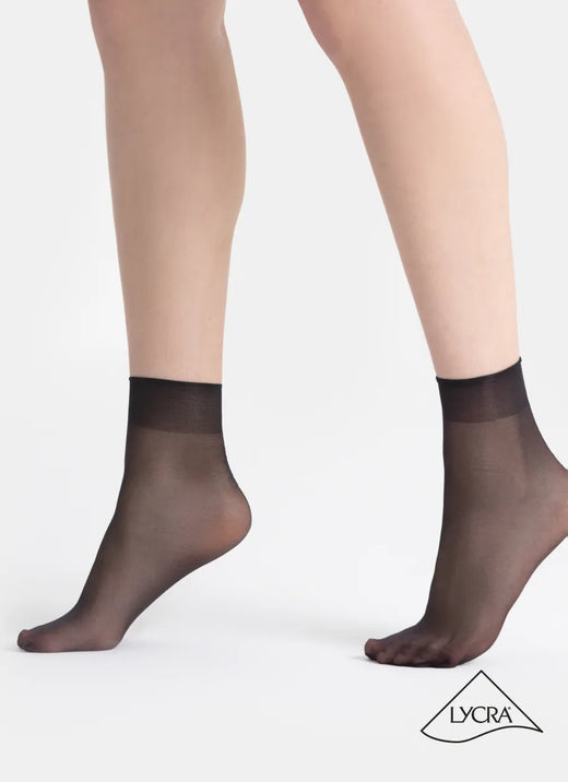 5 PACK: Socks with a transparent toe | nadotec ZEMĚ | 8 DEN black