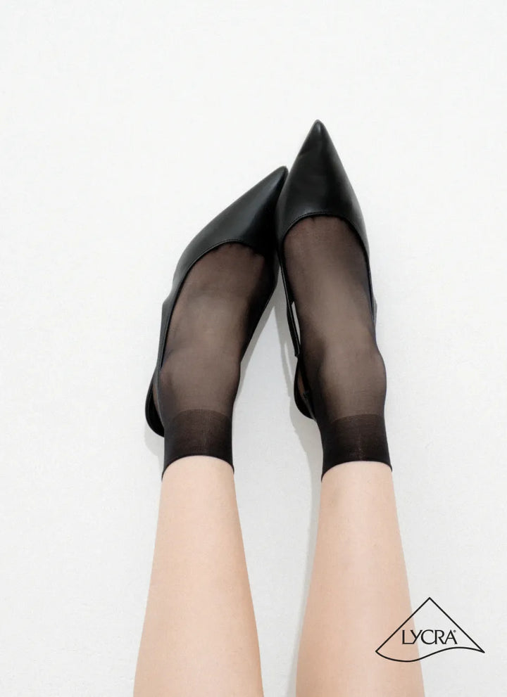 Socks with a transparent toe | nadotec ZEMĚ | 8 DEN black
